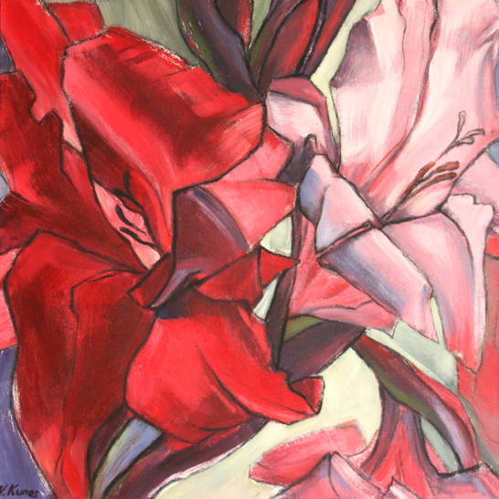„Gladiolen rot rosa (2)"