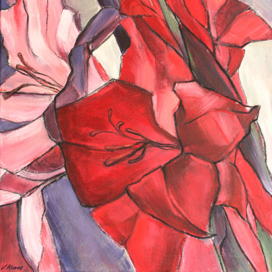 „Gladiolen rot rosa (4)"