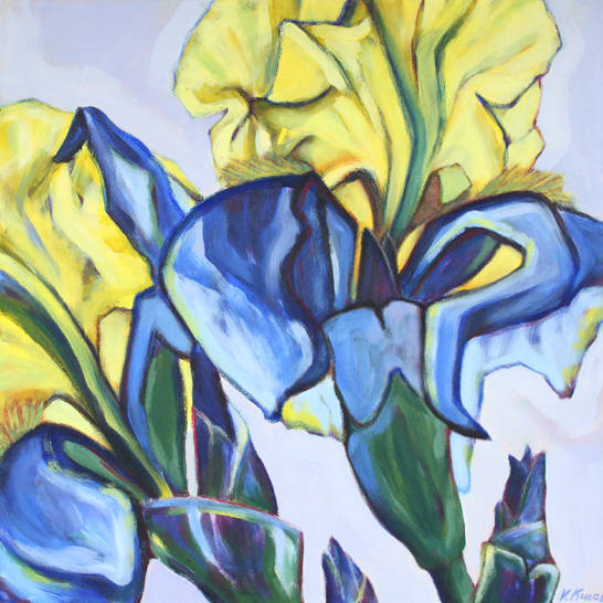 „Wasserlilien blau gelb (2)"