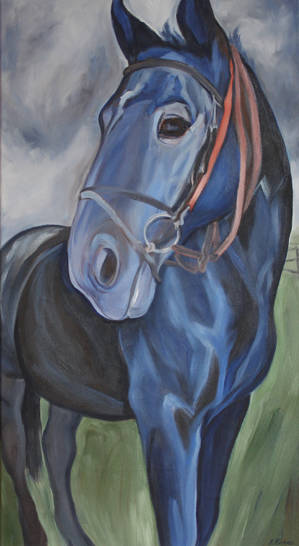 „Pferd blau"