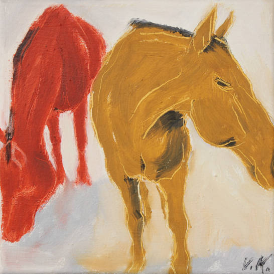 „Pferde schwarz rot gelb (3)"